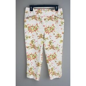 NWT Chicos perfect stretch Cropped pants size 0.5 small/6 Ditzy Floral Striped‎
